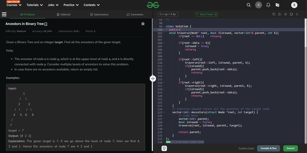 recursion_exe's tweet image. DAY-25-: Solving Problem of the day on GFG
@geeksforgeeks 
#100dayscodechallenge 
#DSA