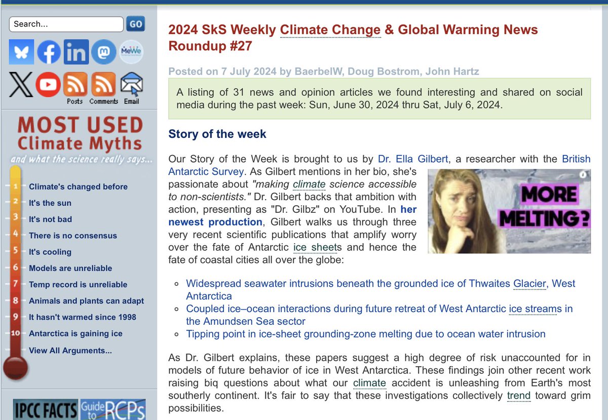Skeptical Science (@skepticscience) on Twitter photo Last week‘s News Roundup contains 31 news and opinion articles we found interesting and shared on social media. In our „story of the week“ we highlight a <a href="/Dr_Gilbz/">Dr Ella Gilbert</a> video about 3 recently published studies related to the woes of Antarctic ice sheets.
skepticalscience.com/2024-SkS-Weekl… Last week‘s News Roundup contains 31 news and opinion articles we found interesting and shared on social media. In our „story of the week“ we highlight a <a href="/Dr_Gilbz/">Dr Ella Gilbert</a> video about 3 recently published studies related to the woes of Antarctic ice sheets.
skepticalscience.com/2024-SkS-Weekl…