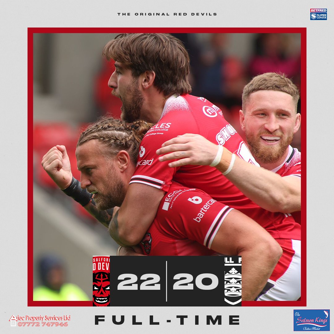 SalfordDevils's tweet photo. 𝗙𝗢𝗨𝗥 𝗢𝗡 𝗧𝗛𝗘 𝗦𝗣𝗜𝗡! 😮‍💨

🤝 Arlec Property Services &amp; The Salmon Kings https://t.co/wv4rBfD1w2