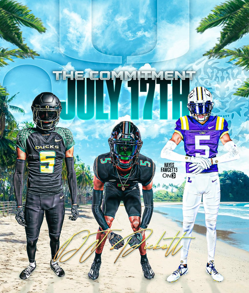 Hayes Fawcett (@hayesfawcett3) on Twitter photo NEWS: Five-Star Plus+ CB DJ Pickett is Officially down to 3️⃣ Schools, he tells me for <a href="/on3recruits/">Follow @Rivals</a>
The No. 1 CB in the ‘25 Class will announce his Commitment on July 17th
Where Should He Go?👇🏽
on3.com/db/dj-pickett-… NEWS: Five-Star Plus+ CB DJ Pickett is Officially down to 3️⃣ Schools, he tells me for <a href="/on3recruits/">Follow @Rivals</a>
The No. 1 CB in the ‘25 Class will announce his Commitment on July 17th
Where Should He Go?👇🏽
on3.com/db/dj-pickett-…