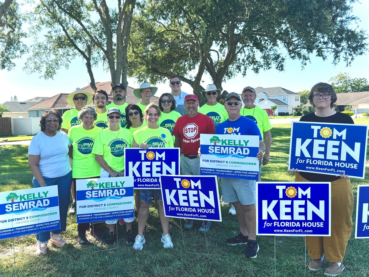 KeenForFL's tweet photo. Yesterday, we teamed up with @VoteKellyD5 to knock hundreds of doors.

We're speaking to Floridians from all over the district, about issues they need addressed.
#teamkeen

Join us next Saturday: https://t.co/i1sOew6cHn