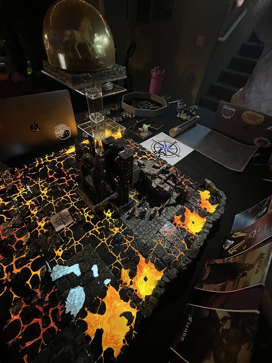 Last nights D&amp;D session ended with one spell of combat and negotiations followed. Who knew a hellscape has peaceful resolutions 😂 

Too bad for Moonglow who’s still a demon zapping prisoner tho 

Off to the corrupted forest next time <a href="/dwarvenforge/">Dwarven Forge</a>