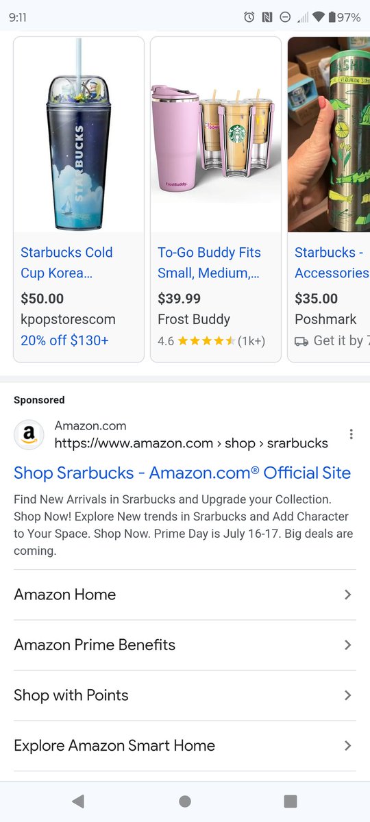 Dear <a href="/Starbucks/">Starbucks</a>, your Amazon storefront has a typo. I double-checked my spelling and this doesn't look like an intentional SEO play. But, Shop Srarbucks did make me giggle.