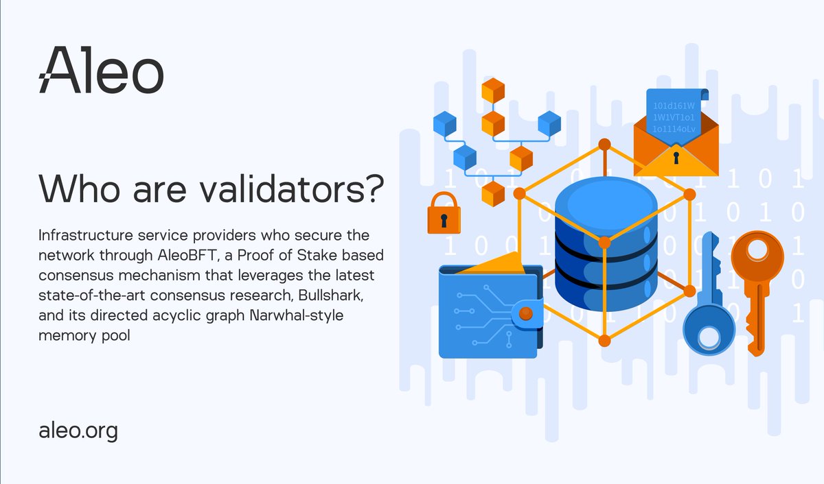 Wartask1's tweet photo. 🔥@AleoHQ validators are providers of infrastructure services responsible for securing the network using #AleoBFT, a consensus mechanism based on Proof of Stake
This mechanism incorporates cutting-edge consensus research, Bullshark, and a directed acyclic graph memory pool
🧵👇 https://t.co/aowHcJrsJ2