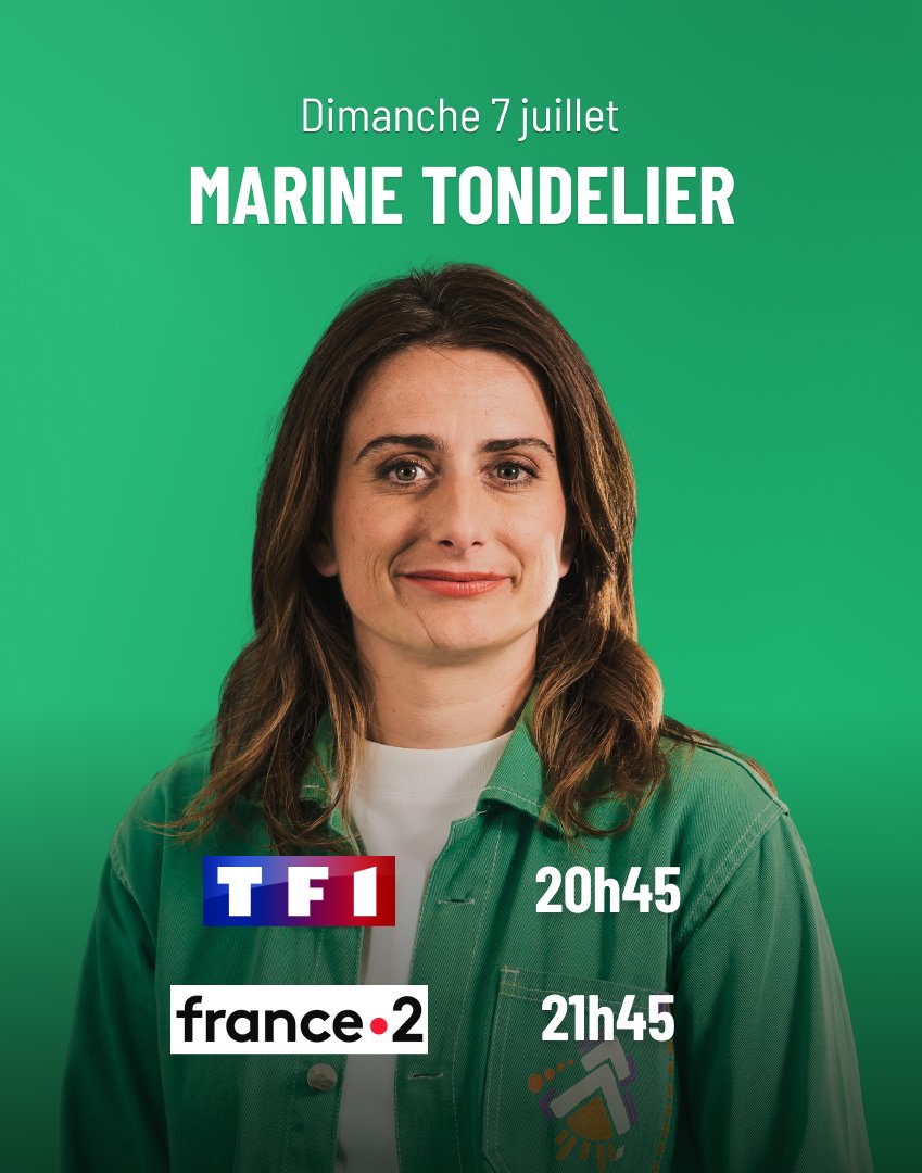 marinetondelier's tweet photo. Lors de cette soirée électorale, retrouvez-moi à 20h45 sur TF1 et à 21h45 sur France 2. 

#ElectionsLegislatives2024 https://t.co/qFycKce7v2