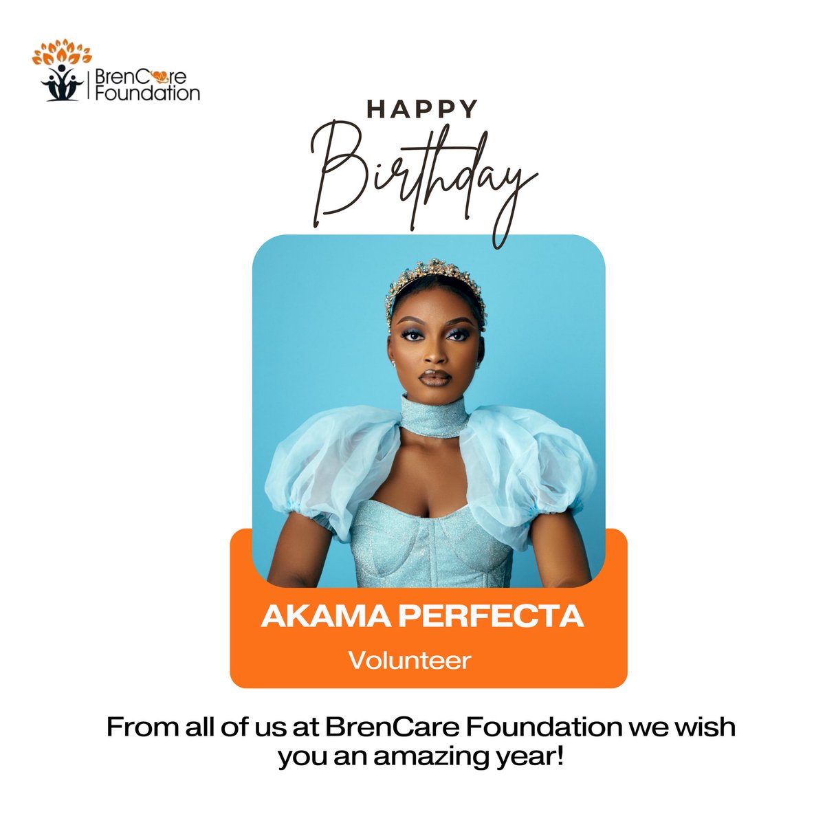 brencare_f's tweet photo. Happy birthday to our incredible volunteer, @Perka_flash from all of us at BrenCare foundation we wish you an amazing year!  
#HumansofBCF 
#Birthdays 
#07July https://t.co/MGoxxxZXfI