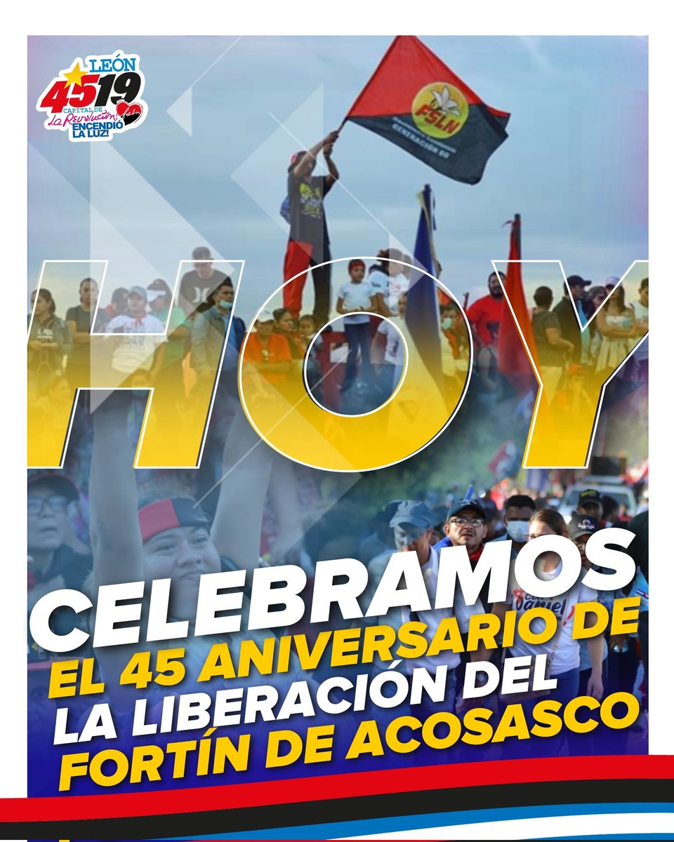 IsabelF64484669's tweet photo. #4519LaPatriaLaRevolucion 7 de julio 1979,la juventud heroica de León,con valentía y coraje se toma las instalaciones del Fortin de Acosasco expulsando así a la guardia somocista que x más de 40 años mantuvo al pueblo sumergido en la pobreza,torturas y asesinatos #LeonRevolucion https://t.co/MShHlxtrrh