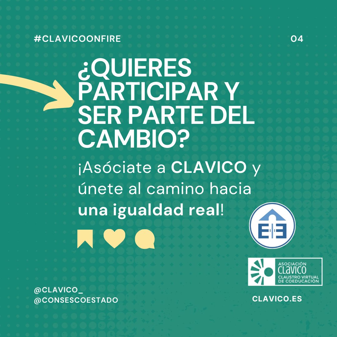 CLAVICO (@clavico_) on Twitter photo ¡Novedades CLAVICO! 🎓✨
Este año entramos a formar parte del <a href="/ConsEscoEstado/">Consejo Escolar del Estado</a>
Nos enorgullece anunciar que, Yolanda y Nuria representan a #CLAVICO como parte de las Organizaciones de Mujeres.
¿Quieres participar y ser parte del cambio? 💡
¡Asóciate a CLAVICO y participa! ¡Novedades CLAVICO! 🎓✨
Este año entramos a formar parte del <a href="/ConsEscoEstado/">Consejo Escolar del Estado</a>
Nos enorgullece anunciar que, Yolanda y Nuria representan a #CLAVICO como parte de las Organizaciones de Mujeres.
¿Quieres participar y ser parte del cambio? 💡
¡Asóciate a CLAVICO y participa!