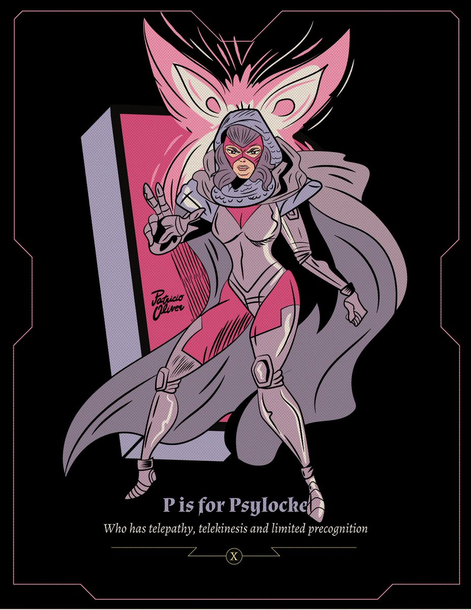patriciooliver's tweet photo. P is for Psylocke, the uncanny X-men ABC https://t.co/JVyKDGOIhB