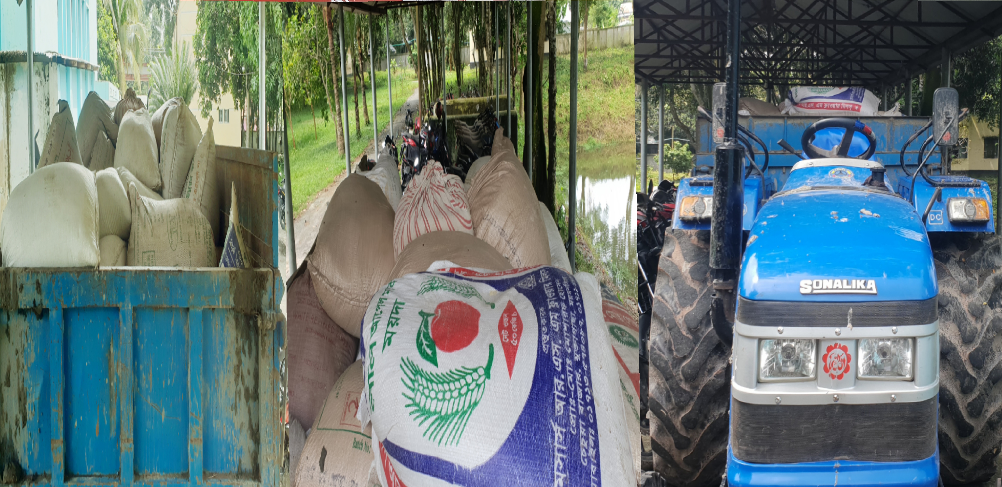 মাদারগঞ্জের গুনারীতলা কালোবাজারে পাচারকালে ভিজিএফ এর ৫৮ বস্তা চাল জব্দ