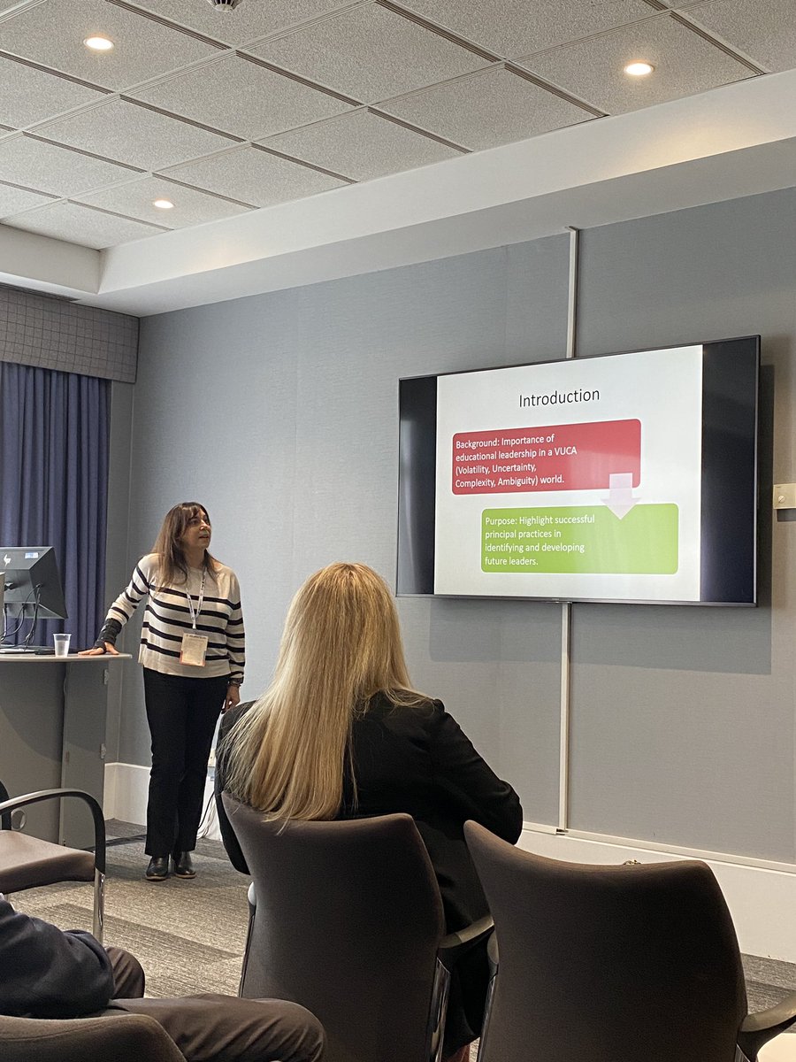 Really interesting presentation by <a href="/BerniMoreno/">Dr Berni Moreno 🌳</a> and Helen Goode at #BELMAS24 about the position of principals in leadership preparation and development as we move forward in a VUCA world!