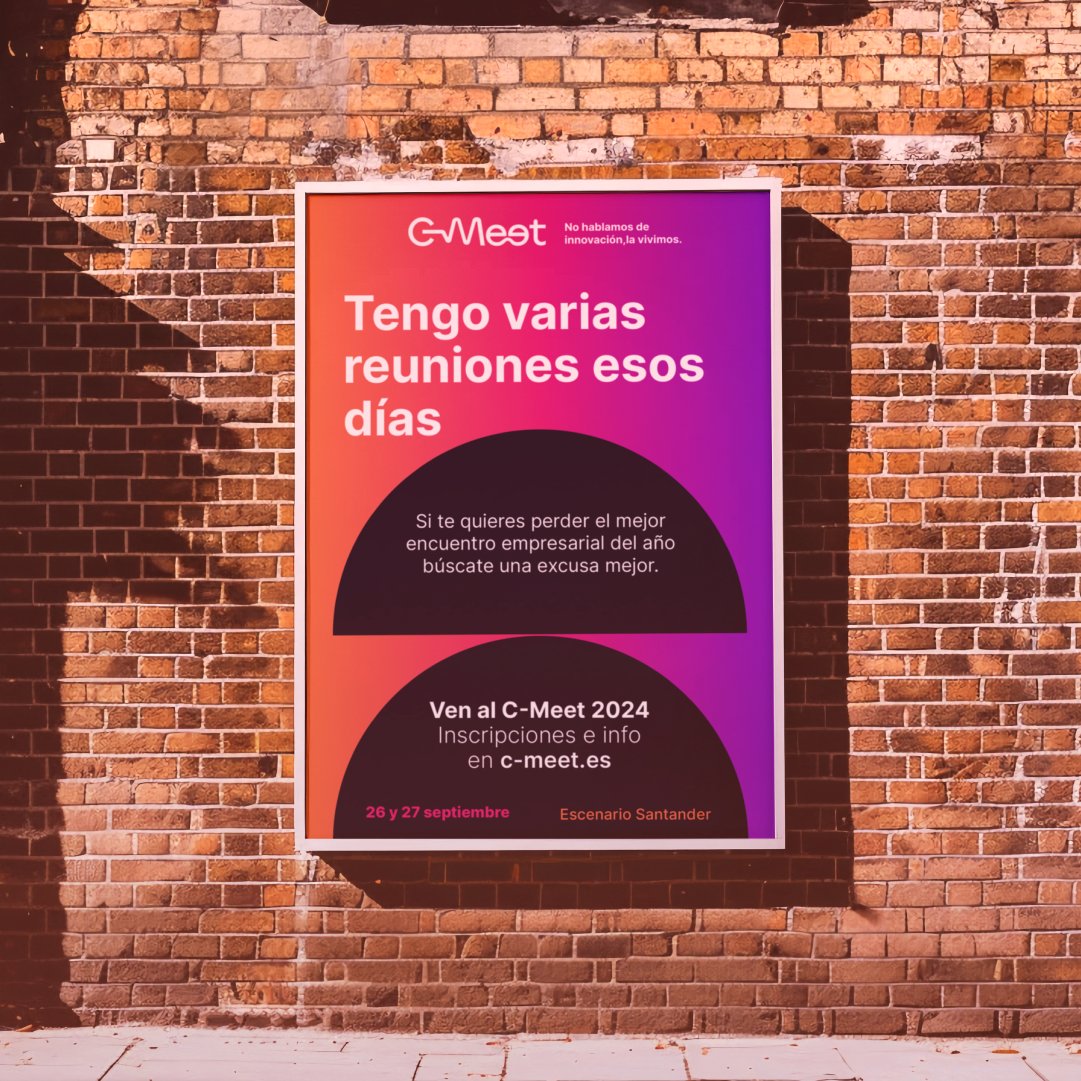 Ceoecant's tweet photo. Hace una semana que lanzamos #CMeet24 y estamos seguros de que ya hay multitud de excusas sobrevolando las conversaciones.
¿Cuál es la tuya?
💡No le des más vueltas y ven a C-Meet
🗓️ 26 /27/09
📍 Escenario Santander
📱 https://t.co/4VIwZE8y8T https://t.co/e5i1zym2BU
