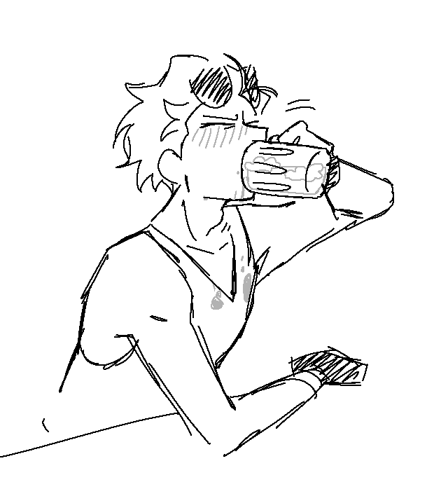 Ekrixart's tweet photo. messy drinker https://t.co/fExuPgGkUr