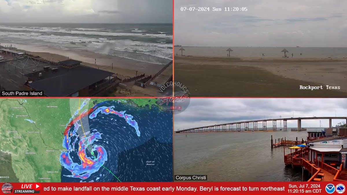 Tropical Storm Beryl is closing in on the Texas coastline.  Watch with us at GVC as we track its progress and Beryl makes landfall tonight into tomorrow…
#Beryl #Hurricane #severeweather #flashfloods #Texas 

youtube.com/live/iZc4rL6wV…
