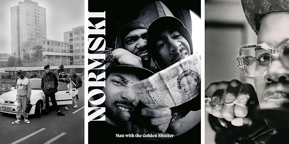 mistaNormski's tweet photo. Doing a talk  “The Man with the Golden Shutter’ book that celebrates photography of early hip-hop &amp; music culture in the 80’s &amp; 90’s at Wimbledon Library on the Sat 3/8/24 - 6:30pm. Well will be doing a Q&amp;A, book signing and selling prints. 
Buy tickets: https://t.co/Cum5SOfiMk https://t.co/E64nVEcEMy