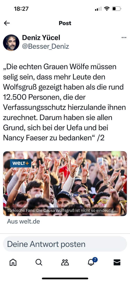 Da muss ich widersprechen, lieber <a href="/Besser_Deniz/">Deniz Yücel</a> und <a href="/welt/">WELT</a> . Warum, habe ich hier versucht zu beschreiben ⬇️