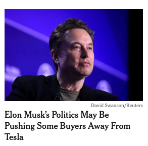 The <a href="/nytimes/">The New York Times</a> with an audacious hypothesis about <a href="/elonmusk/">Elon Musk</a> and <a href="/Tesla/">Tesla</a>...