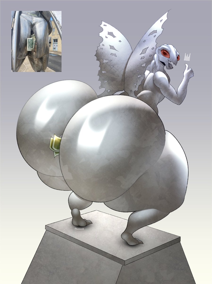 DeliciousQQ's tweet photo. Funny mothman statue https://t.co/lKGy1hxg46