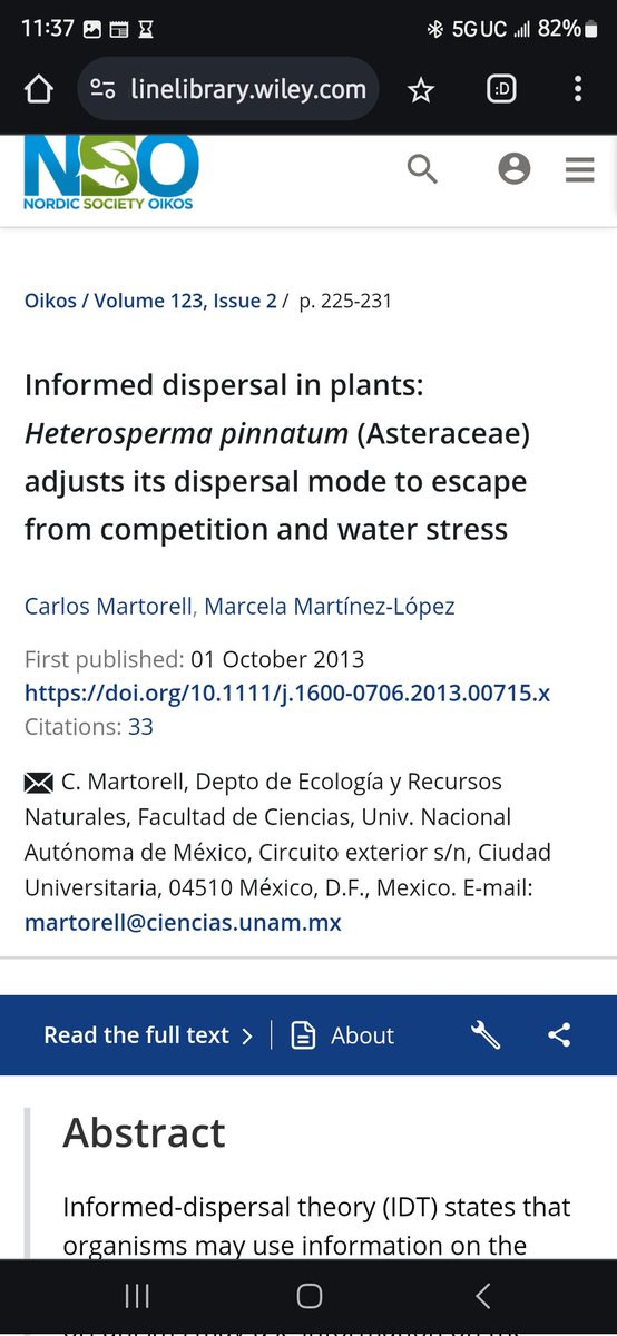 JoeySantore's tweet image. This is insane. A species of Asteraceae (Heterosperma pinnatum) changes what kind of seeds it produces according to local growing conditions. If conditions are lousy, seeds with wind-dispersal structures are produced so the next generation can get the hell out of there.