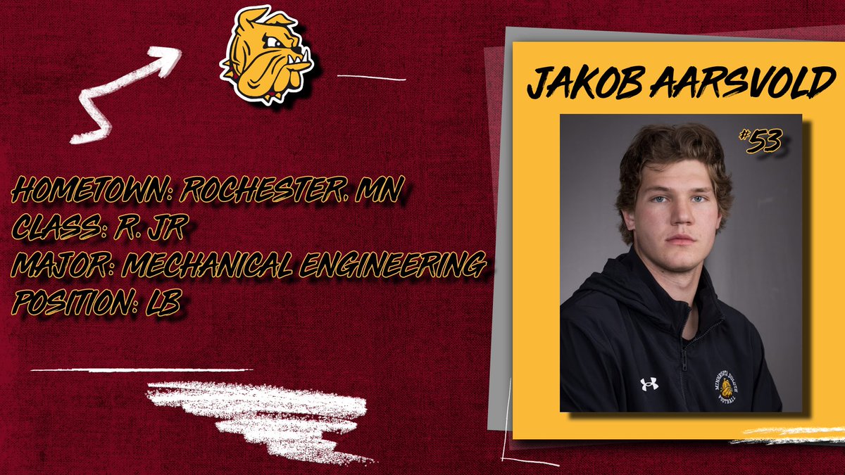 5⃣3⃣ Days til kickoff!

Player Spotlight: Jakob Aarsvold

Q: Who is your favorite NFL Team?

A: That would definitely be the great Minnesota Vikings!

#EarnIt // #BulldogCountry // #100DayCountdown