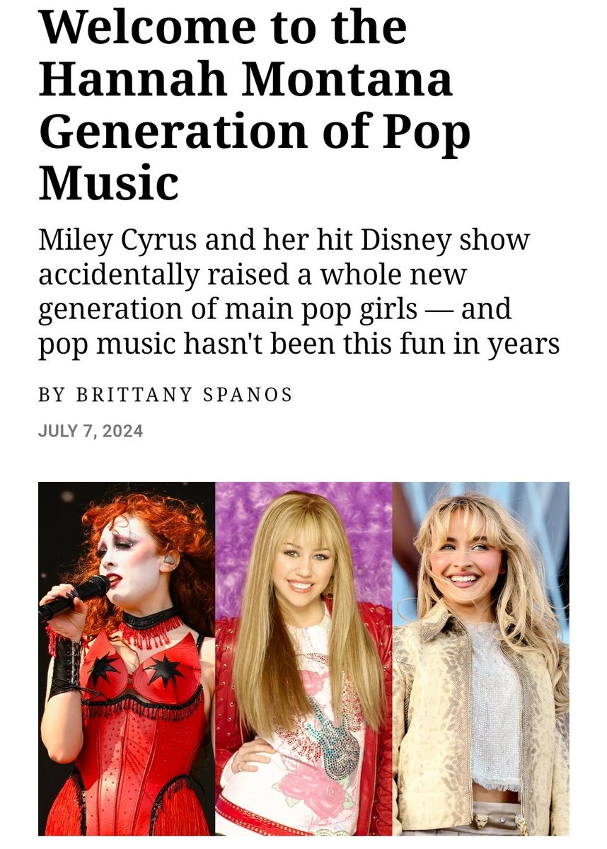 hqmileynow's tweet image. IMPACTO! Rolling Stone fala sobre importância de Miley Cyrus como Hannah Montana para a geração atual:

“Miley Cyrus e seu programa de sucesso da Disney criaram acidentalmente toda uma nova geração de artistas pop importantes - e a música pop não é tão divertida assim há anos”