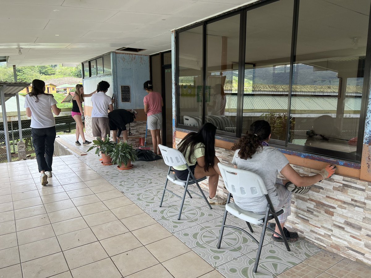 FettesCAS's tweet image. Teamwork! Our last day on our service project and there’s a lot of painting (and still some sanding) taking place @Fettes_College