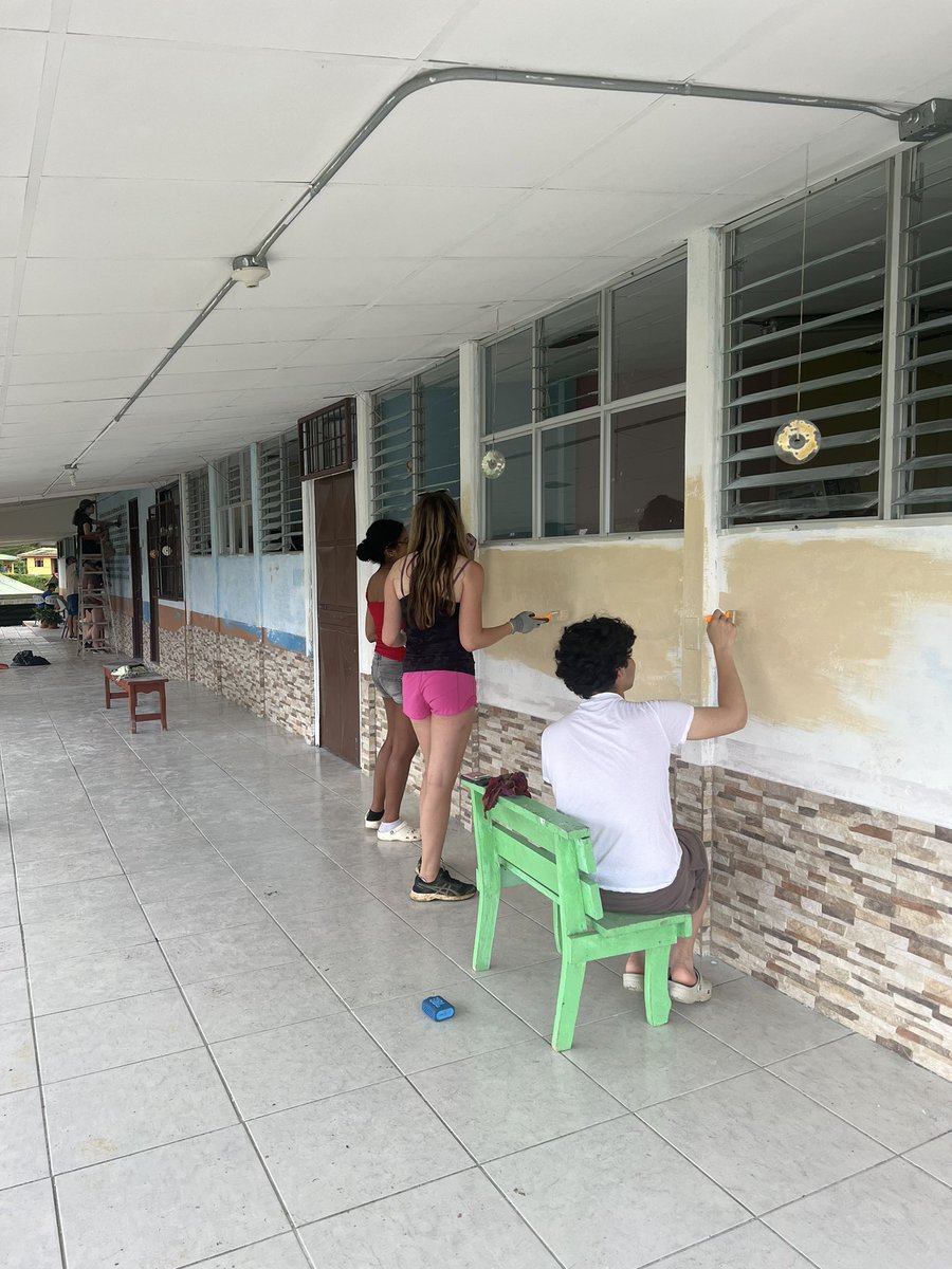 FettesCAS's tweet image. Teamwork! Our last day on our service project and there’s a lot of painting (and still some sanding) taking place @Fettes_College