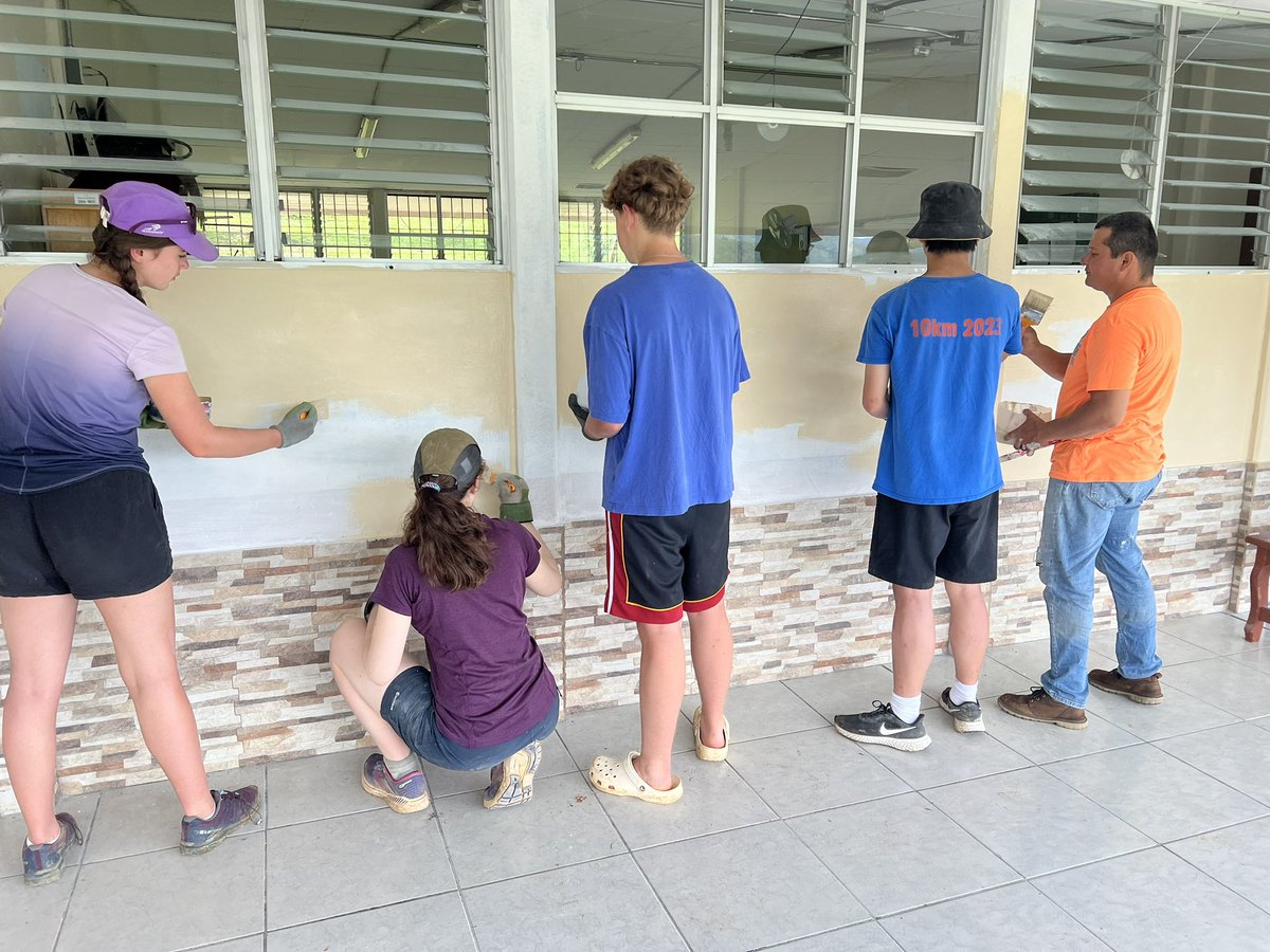FettesCAS's tweet image. Teamwork! Our last day on our service project and there’s a lot of painting (and still some sanding) taking place @Fettes_College