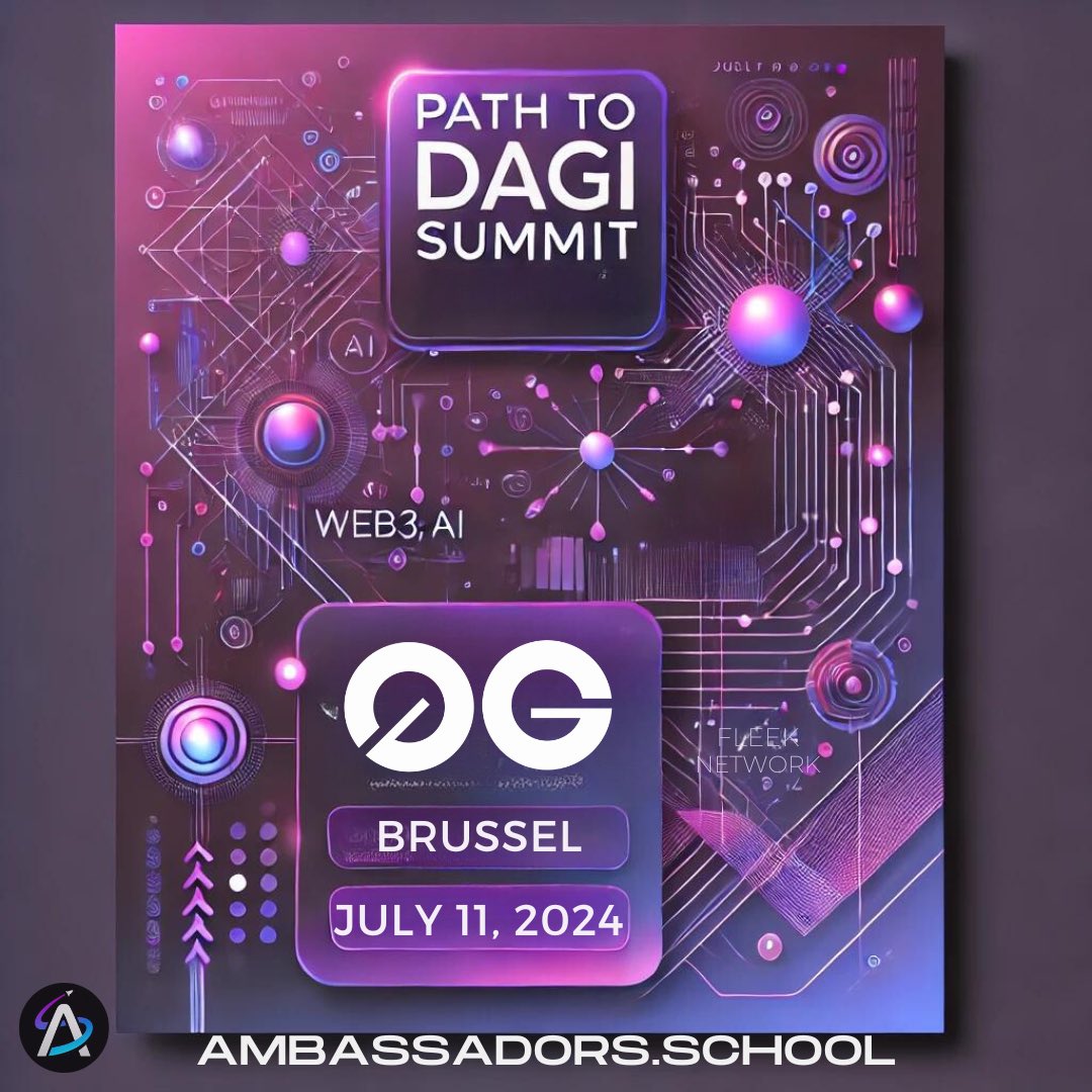 Ambassadors School (@ambassadorscrew) on Twitter photo Join OG Labs at EthCC for the 'Path to dAGI Summit' on July 11th! Dive into the future of #Web3 and #AI with top experts from <a href="/mindnetwork_xyz/">Mind Network</a>, <a href="/monad_xyz/">Monad</a>, <a href="/OffchainLabs/">Offchain Labs</a>, and others. Discover strategies for ecosystem building and more. Details here: lu.ma/0G-EthCC Join OG Labs at EthCC for the 'Path to dAGI Summit' on July 11th! Dive into the future of #Web3 and #AI with top experts from <a href="/mindnetwork_xyz/">Mind Network</a>, <a href="/monad_xyz/">Monad</a>, <a href="/OffchainLabs/">Offchain Labs</a>, and others. Discover strategies for ecosystem building and more. Details here: lu.ma/0G-EthCC