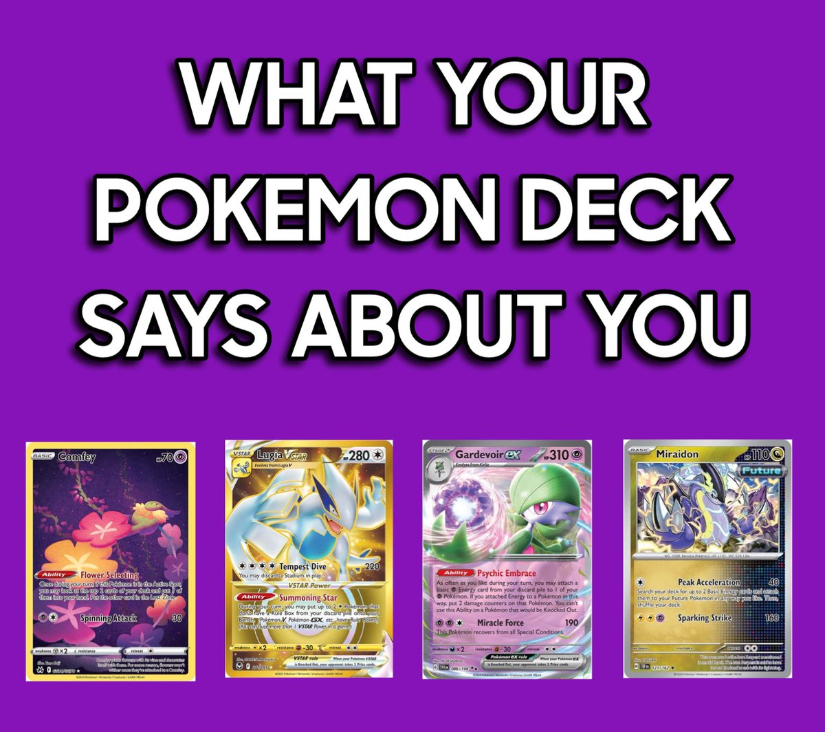 Poke_NOLA's tweet photo. Pokemon TCG Personalities By Deck Type: A Thread 🧵 

Let us know which decks you want to see next! 

#PlayPokemon https://t.co/pMLLog4oBx