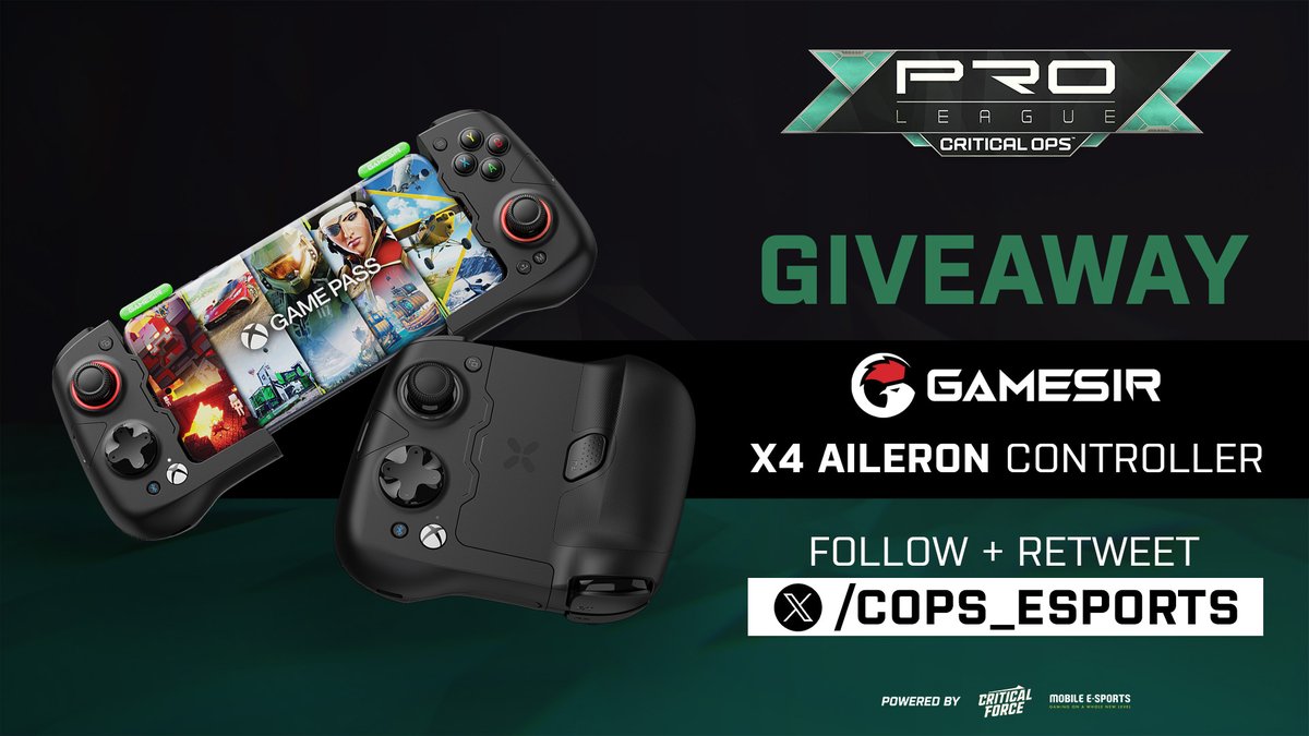 Critical Ops Esports (@cops_esports) on Twitter photo Our friends at GameSir wanted to do a LIVE Giveaway of their amazing X4 Aileron Controller! Make sure you are following <a href="/CriticalOpsGame/">Critical Ops</a>, <a href="/cops_esports/">Critical Ops Esports</a>, and retweet this post for your chance to win!
#CriticalOps #Gaming #esports #copsesports Our friends at GameSir wanted to do a LIVE Giveaway of their amazing X4 Aileron Controller! Make sure you are following <a href="/CriticalOpsGame/">Critical Ops</a>, <a href="/cops_esports/">Critical Ops Esports</a>, and retweet this post for your chance to win!
#CriticalOps #Gaming #esports #copsesports