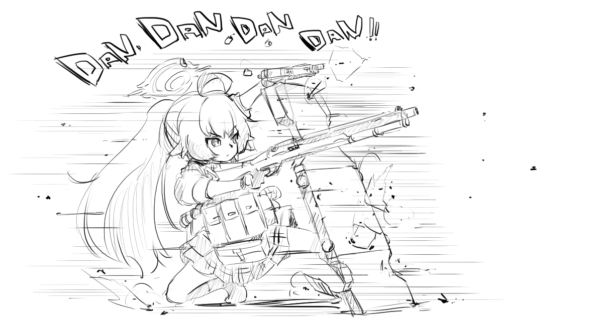 何描いていいか分からんので臨戦ホシノ描きなぐって寝ますね。 #ブルアカ 