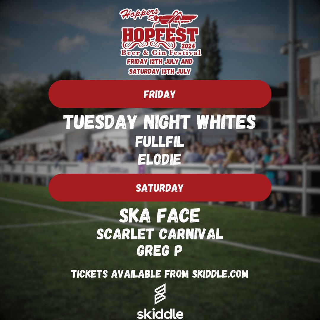 NEXT UP! 👇🏼

This Friday. Our last beer festival of the summer so we’ve got a HUGE set planned!

 🍻 Hopfest Fri &amp; Sat
 😎 Euro Final Sunday

🫡 They don’t come much better than that!

🎟️ Always rammed this so grab ‘em whilst ya can - Link in bio!

<a href="/rugbyhoppers/">Preston Grasshoppers</a> 
#tnwtnwelloello