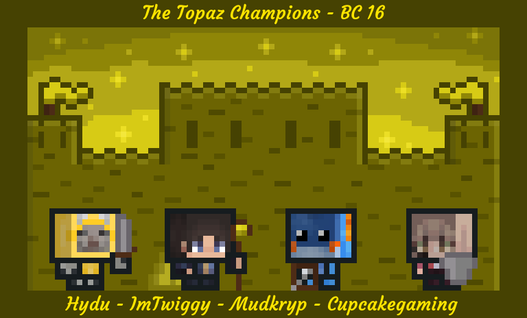 blissfulchamps's tweet photo. Beware the Champions of the Topaz!

@hydulol @Imtwiggyy @MudKryp @CupcakeGamer882 https://t.co/GQNMXNdht4