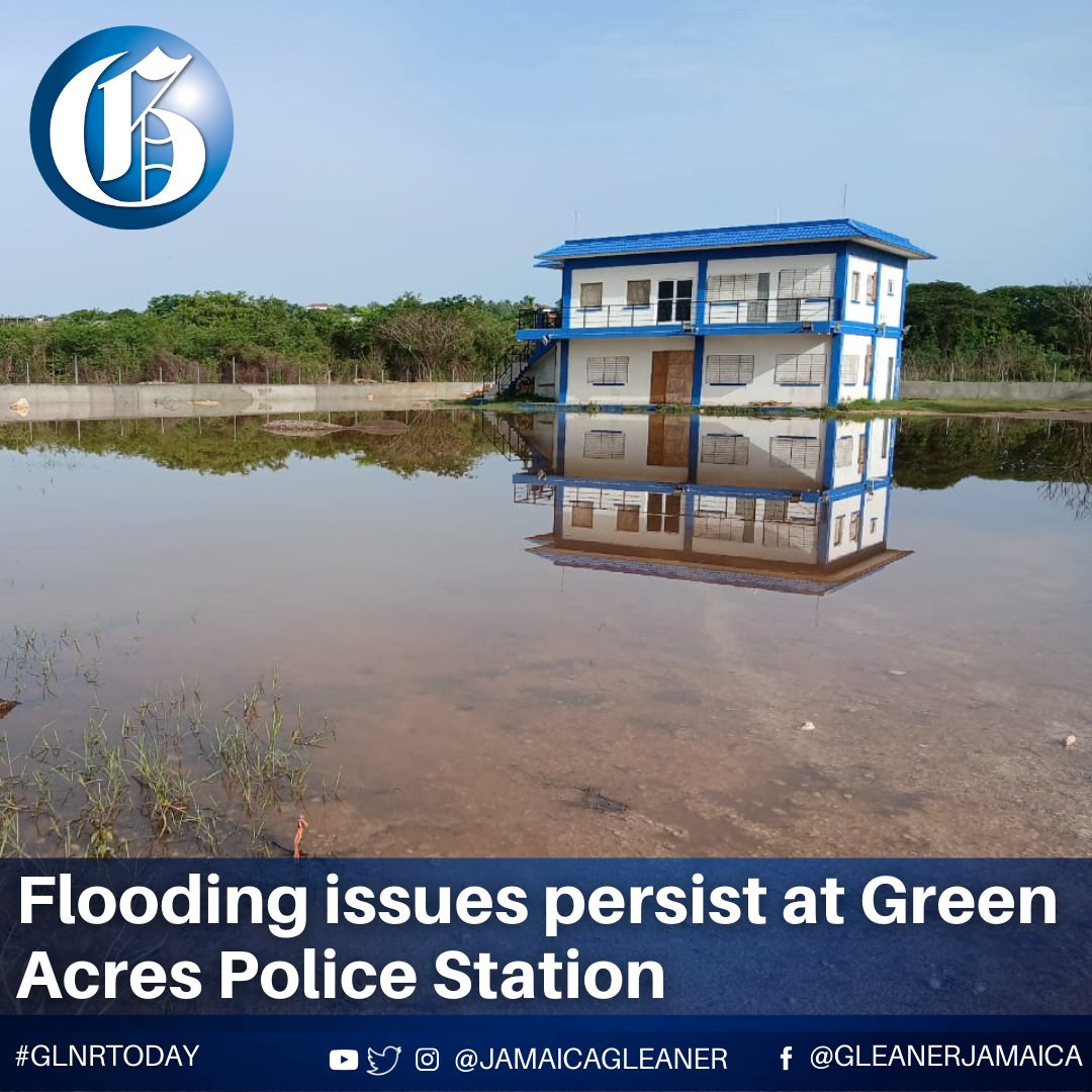 JamaicaGleaner's tweet photo. Heavy rains on Saturday flooded the newly-built Green Acres Police Station in Spanish Town, St Catherine, reigniting concerns about its readiness to house police officers.
Read more: https://t.co/uTORcmkTd4 #GLNRToday https://t.co/lygZtfIgPK