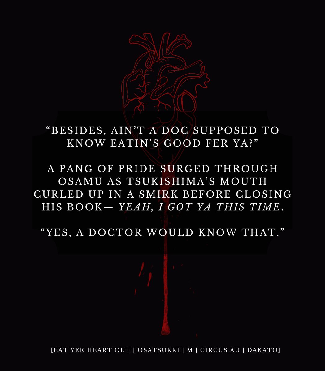 dakato_anarchy's tweet photo. ☾⋆ eat yer heart out.
☾⋆ osatsukki
☾⋆ m | 4.5k
☾⋆ supernatural circus au

🔗https://t.co/q1LqWGwXFN

Here's my piece for this year's @sendaifrogsBB !! it's been a pleasure working with @jingyiuwu and @outst0rm . Please check out sol's piece below ⤵️ https://t.co/rIOQCwSYc3