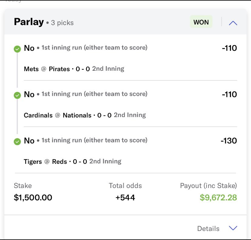 BlitzerAi's tweet photo. $10,000 CASH USING THE NRFI MODEL OH MY GOODNESS😱😦

All Betting Models &amp; Picks➡️ https://t.co/tbZAr3Vrg3

#GamblingX #mlblocks #MLBPicks #draftkings #Fanduel #parlay https://t.co/4yTxnHhKrW