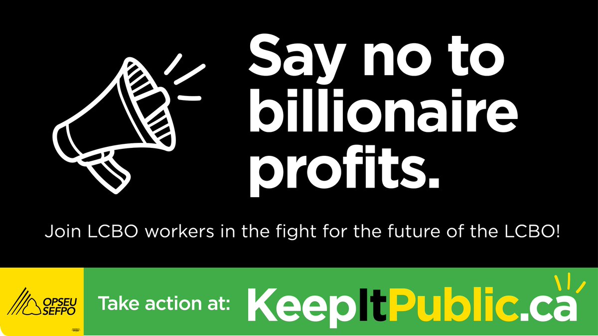 LCBO workers are saying NO to billionaire profits. Join us in the fight for the future of the LCBO and take action at KeepItPublic.ca. 
#FordDrySummer #onpoli #onlab 
Here’s why we’re fighting:🧵