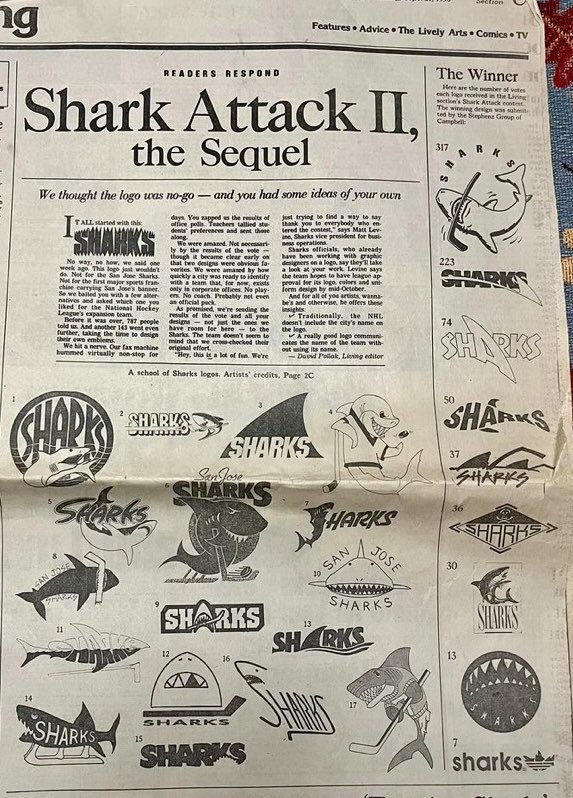 The original #sjsharks logo was controversial 

Here are some ideas fans had