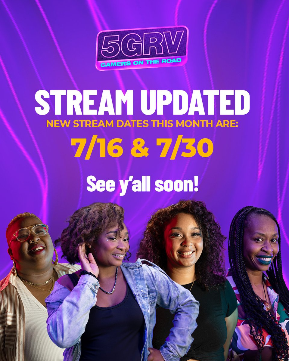 go5GRV's tweet image. Mark your calendars! 🗓️  We&apos;ve got updated 5GRV stream dates for July -  catch us on the 16th and 30th. See you then! 🎮