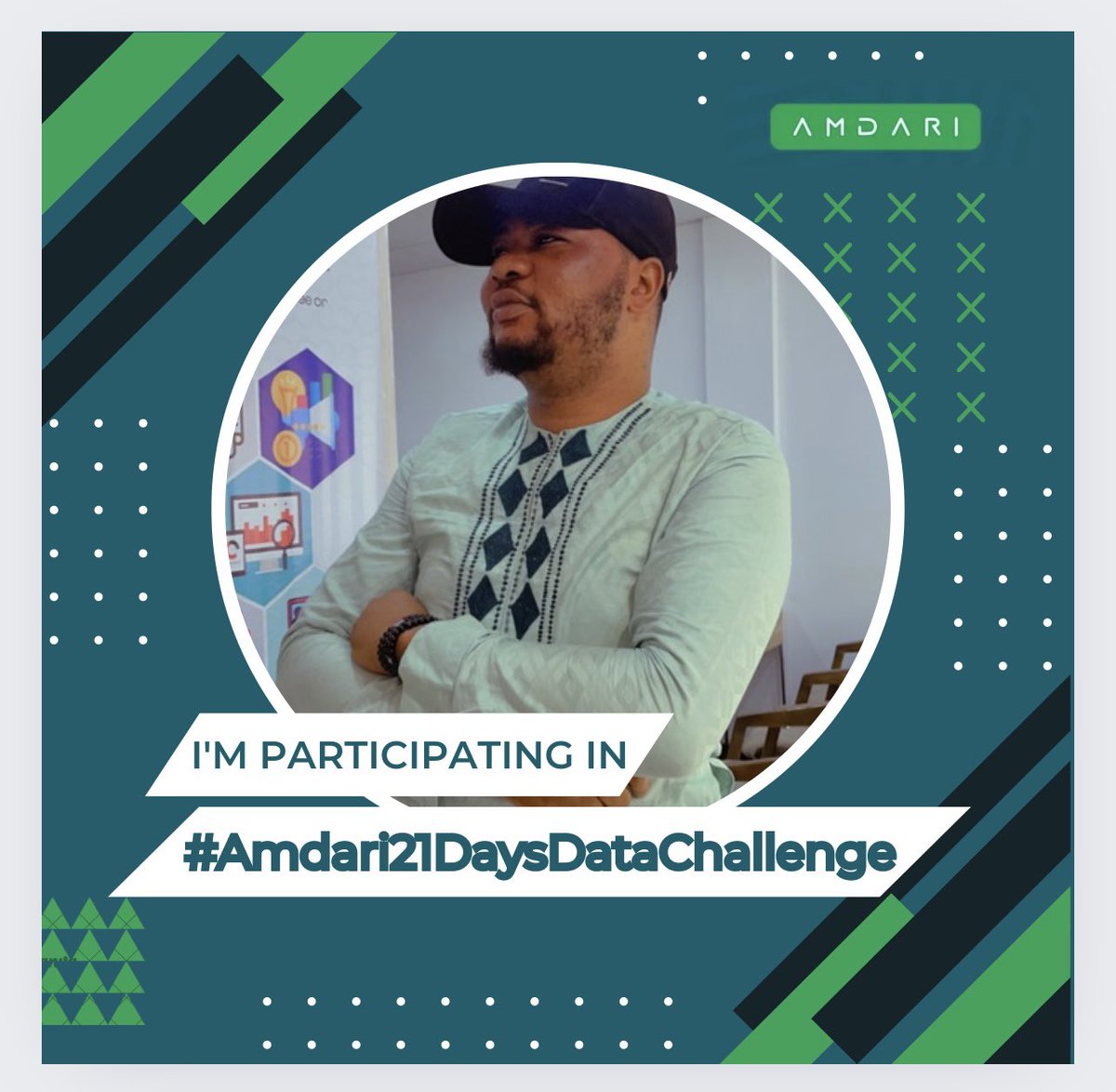 mayorofsomorin's tweet image. Really excited to start my 21-day challenge this week with @Amdari_IO Every day, I&apos;ll be working on data projects, sharing my progress online, and learning from tutorials.I can&apos;t wait to see how much I&apos;ll improve over the next three weeks #Amdari21DaysDataChallenge 
#dataislife