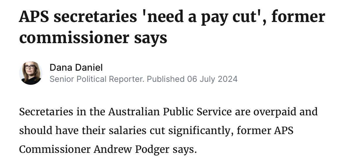 With our top public servant now earning over a million bucks per annum, and most Departmental Secretaries not too far behind, it’s time for a reset. Heading a government Agency is supposed to be about service, not profit. #auspol