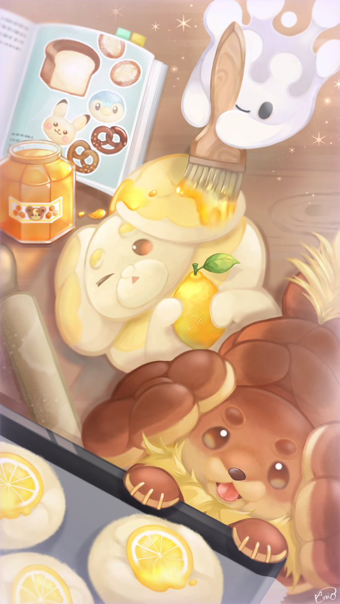 はちみつぬりぬりおいしくなーれ🍋🍯🥯

 #ポケモンイラスト
 #pokemonfanart