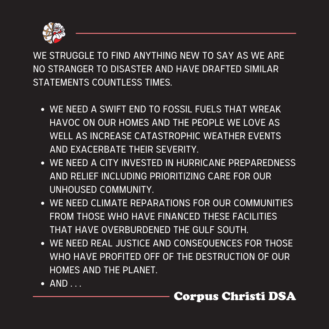 Corpus_DSA's tweet photo. As always, solidarity forever.
Stay safe, Corpus. https://t.co/P88gELFMyw