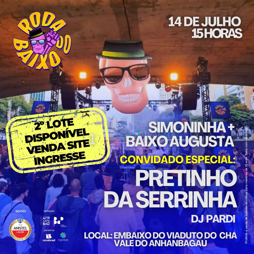 bloco_augusta's tweet image. 🥁Nossa 2ª Roda do Baixo vem aí!! 🎉

👉🏼Será dia 14 de julho à partir das 15h embaixo do Viaduto do Chá.
Para essa edição teremos um super convidado especial: @pretinhodaserrinha ❤️