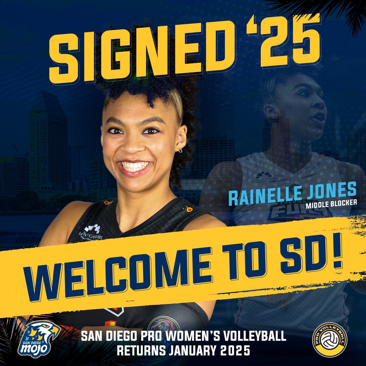 ndnsports's tweet photo. Congratulations to Middle Blocker Rainelle Jones (Cree) who has signed with the San Diego Mojo for the 2025 pro volleyball season. She registered 85 kills, 35 blocks, 28 digs and nine service aces for the Columbus Fury last season.
#NativeAthlete ##FirstNations #Cree #ProVolley https://t.co/tAnybMSH6Y