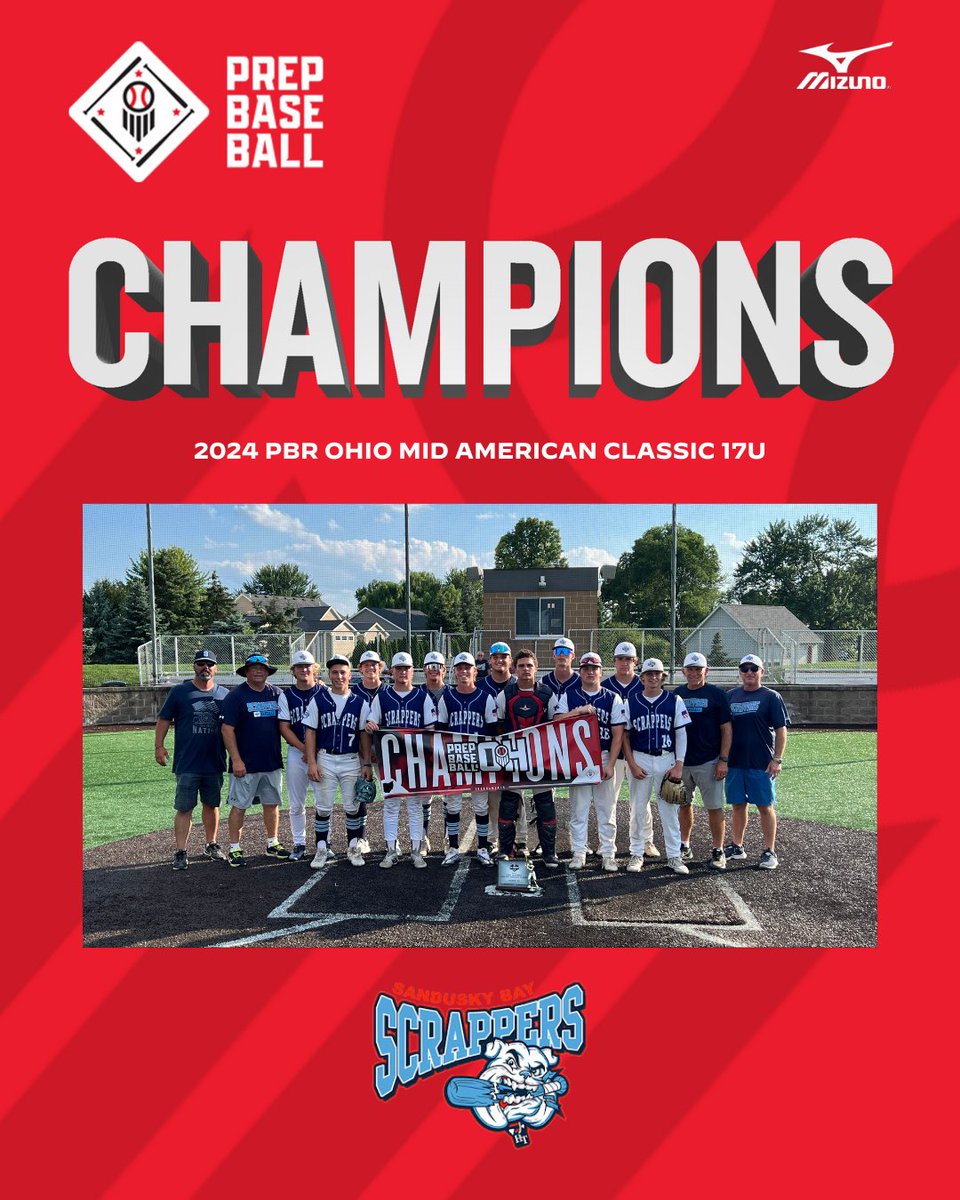 Prep Baseball Ohio (@prepbaseballoh) on Twitter photo 🏆2024 PBR Ohio Mid American Classic🏆
17U CHAMPIONS! 🥇
Final Score:
Sandusky Bay Scrappers: 5
Detroit Metro Stars 16U: 2
@Sscrappers
MVP: Abe Hermes (<a href="/abehermes07/">Abe Hermes</a>) 🏆2024 PBR Ohio Mid American Classic🏆
17U CHAMPIONS! 🥇
Final Score:
Sandusky Bay Scrappers: 5
Detroit Metro Stars 16U: 2
@Sscrappers
MVP: Abe Hermes (<a href="/abehermes07/">Abe Hermes</a>)
