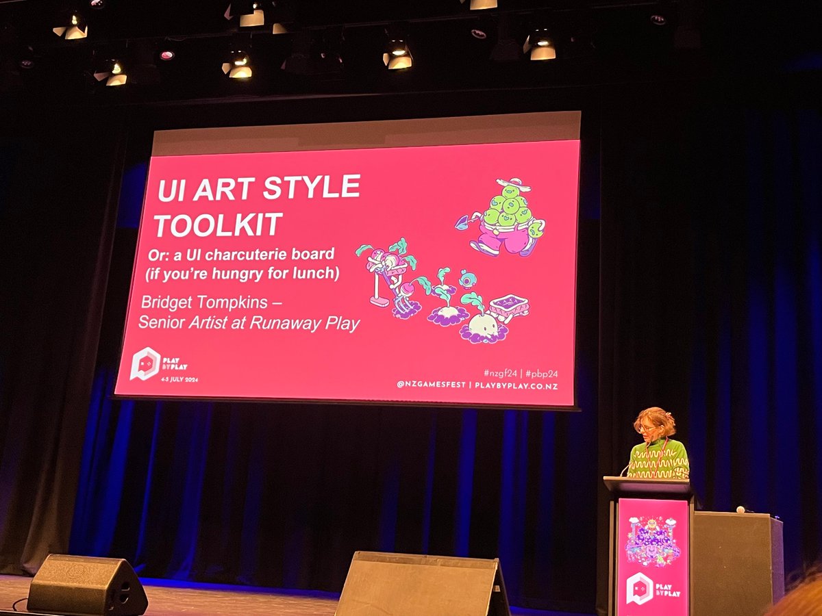 runawayplay's tweet photo. We're still beaming after attending Play by Play and The Pavs! 🍰 Our Senior Artist Bridget gave a talk about UI Art Style Toolkit, and Bird Kind was a finalist for the grand prize! 🏆 💖

A massive thank you to @nzgamesfest for putting together such a great conference! 🥰 https://t.co/XEKiRvcVte