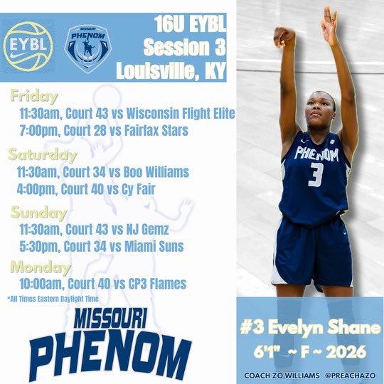 EvelynShane2026's tweet photo. Come check me and my team out at Run 4 Roses tournament in Louisville @greglogs @MissouriPhenom @NikeGirlsEYBL @EnergyNvrFades @Thatsnellguy @PreachaZo https://t.co/VwlJIBnfW4