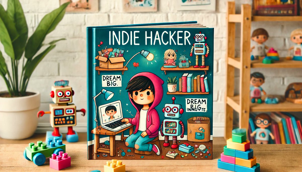 levelsio's tweet image. Should we make an indie hacker book for kids